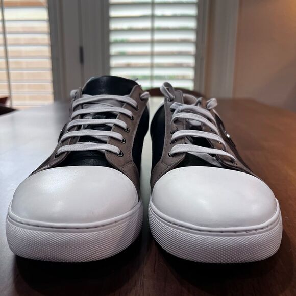 Robert Graham Trixie RG5346L Men’s 10.5 White Tan Black Leather Low Top Sneakers - Picture 6 of 10